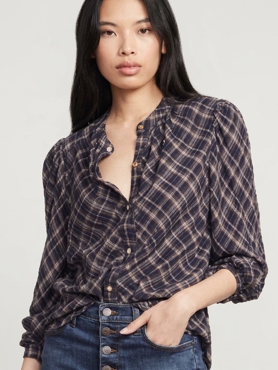 Tops - VERONICA BEARD $380 • 19” PTP • plaid button up blouse western coastal cowgirl